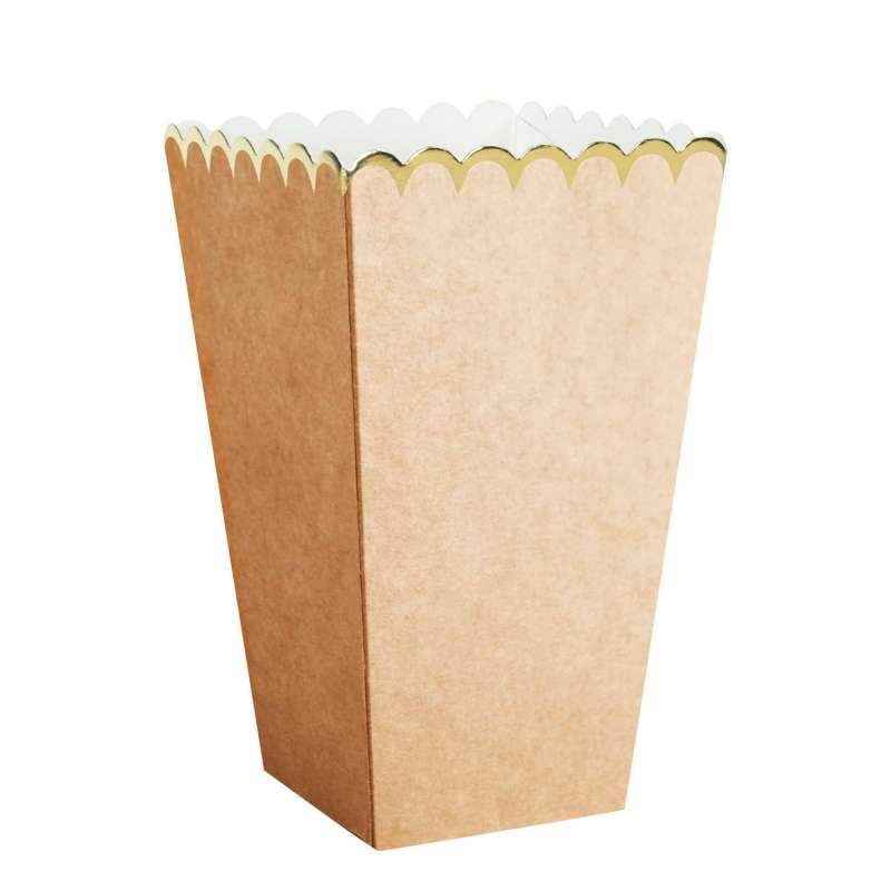 Cajas de palomitas kraft y oro 7x7x12.5 cm a precios de mayorista - caja de cartón a precios de mayorista