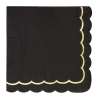 SCALLOPED TOWELS 33X33CM BLACK AND GOLD X 16 - Halloween decoration at wholesale prices