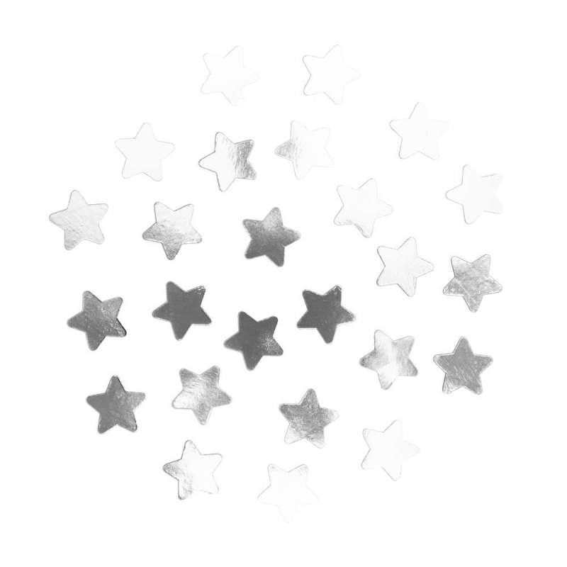 Confettis de Papel Estrelas Prateadas 1cm 10g - confetti a preço grossista