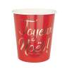 Gobelets 200ml Rossi e Oro Natale X 8 - Accessorio di Natale a prezzi all'ingrosso