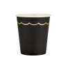 FESTOON TUMBLERS 200ML BLACK AND GOLD X 8 - Halloween decoration at wholesale prices
