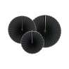 SET OF 3 BLACK AND GOLD FANS - Halloween decoration at wholesale prices
