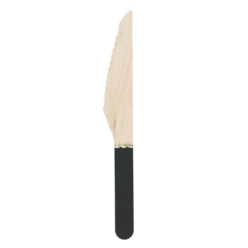 SMALL BLACK WOODEN KNIVES X 8 - Halloween decoration at wholesale prices
