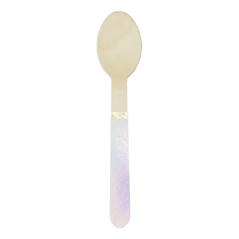 IRIDESCENT WOODEN SPOONS X 8 - Wooden spoon at wholesale prices