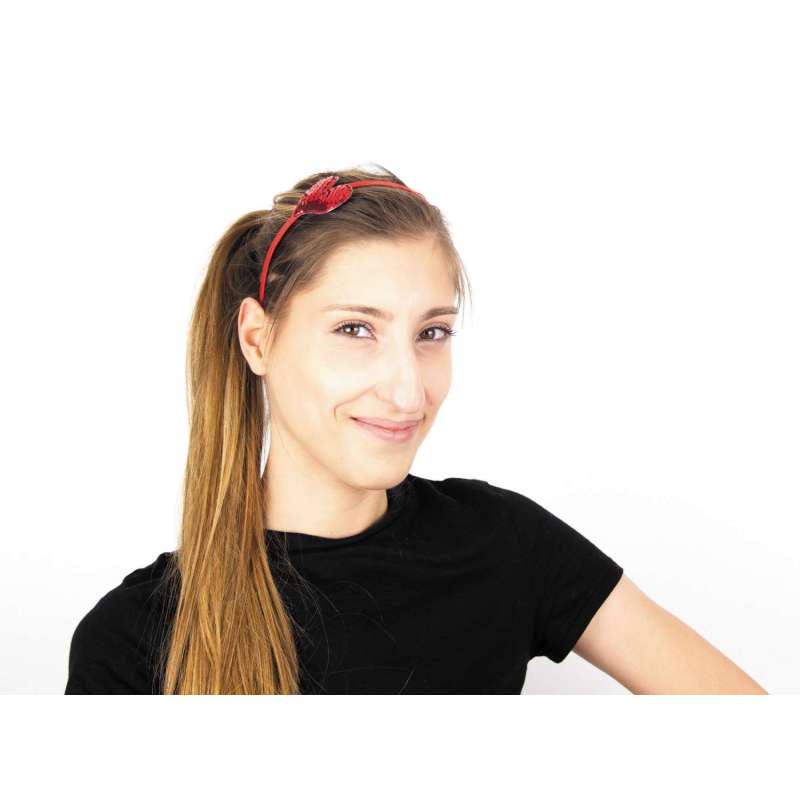 Tiaras Metálicas Adulto com Coração de Lantejoulas Vermelhas a preço grossista - tiara a preço grossista