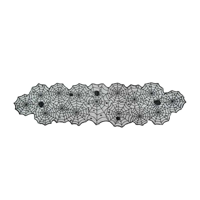 Halloween Dækkeserviet i SpidermØnster 41x178cm - Halloween dekoration til engrospris