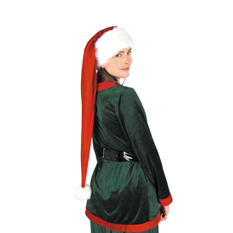 BONNET NOEL VELOURS EXTRA LONG - bonnet de Noel à prix grossiste
