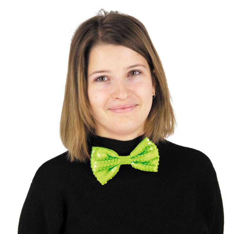 Neon GrØn Paillet SlØjfe 13x6 cm - fantasifuld butterfly til engrospris