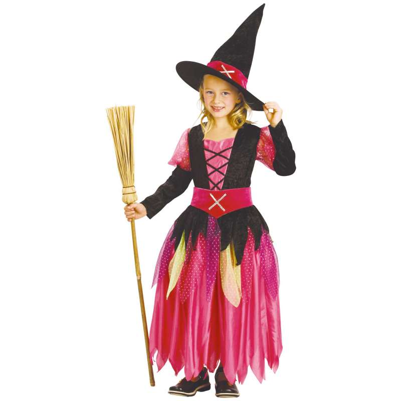 COSTUME JOLIE PETITE SORCIERE ROSE 4-6ans à prix grossiste - Déguisement à prix de gros