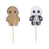 SWEETY HALLOWEEN SKELETON AND VOODOO COCKTAIL PICKS X10 - Halloween decoration at wholesale prices