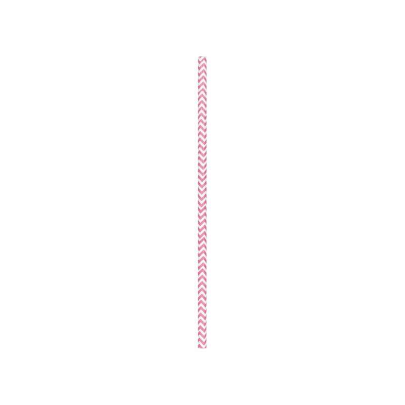 Conjunto de 10 Canudos Chevron Rosa 19,7 cm a preço grossista - palha a preço grossista
