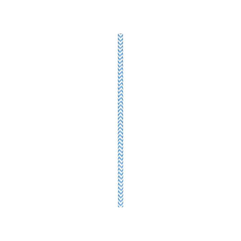 SET 10 PAILLES CHEVRONS BLEUS - paille à prix de gros