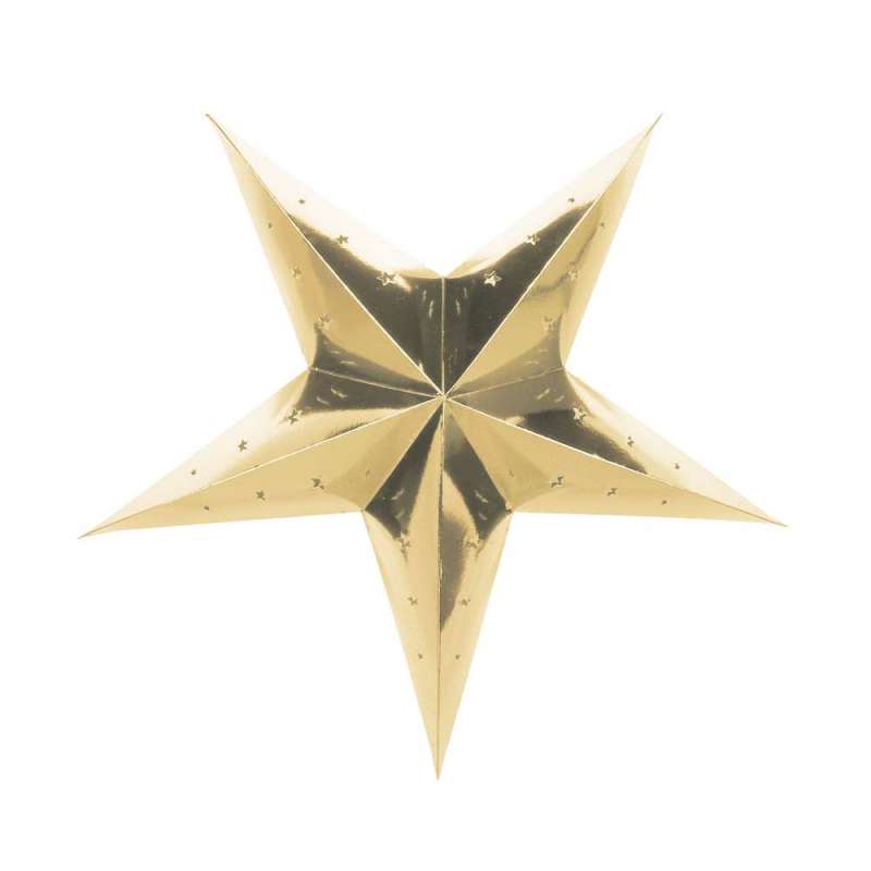 Lanterna Estrela Dourada 60 cm 5 Ramos - lanterna a preço grossista