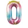 BALLON MYLAR CHIFFRE 0 IRISE PASTEL 36CM - ballon mylar à prix de gros