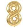 Balão Mylar Número 8 Dourado 86cm - balão mylar a preço grossista