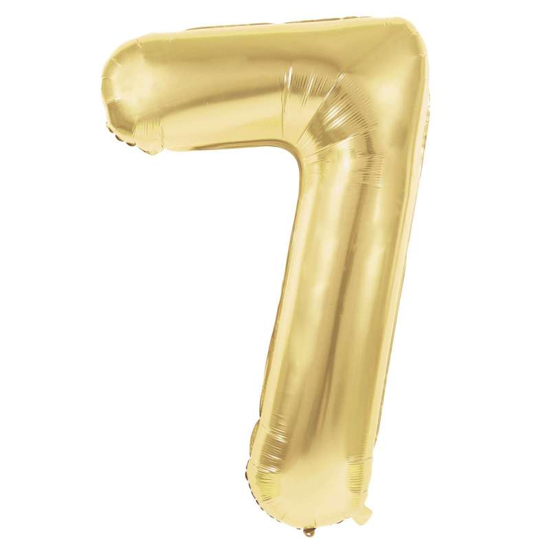 Guld Mylar Ballon Tal 7 - 86cm til engrospris - mylar ballon til engrospris