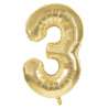 Gouden mylar cijferballon 3, 86 cm - mylar ballon tegen groothandelsprijzen