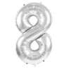 BALLON MYLAR CHIFFRE 8 ARGENT 86CM - ballon mylar à prix de gros