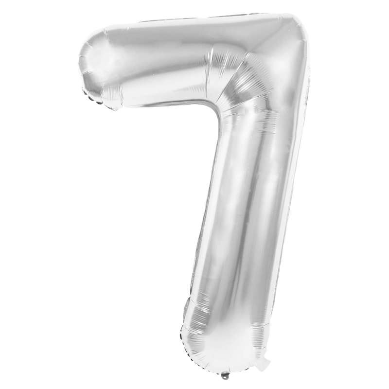 86CM Sølv Mylar Nummer 7 Ballon - mylar ballon til engrospris