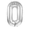 Silberner Mylarballon Zahl 0 86 cm - Mylar-Ballon zu Großhandelspreisen