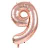 BALLON MYLAR CHIFFRE 9 ROSE GOLD 86CM - ballon mylar à prix grossiste