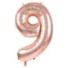 MYLAR BALL FIGURE 9 ROSE GOLD 86CM - mylar balloon at wholesale prices