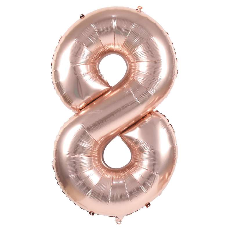MYLAR BALL FIGURE 8 ROSE GOLD 86CM - mylar balloon at wholesale prices