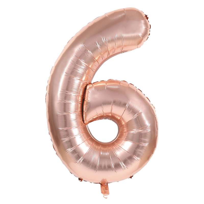 MYLAR BALL FIGURE 6 ROSE GOLD 86CM - mylar balloon at wholesale prices