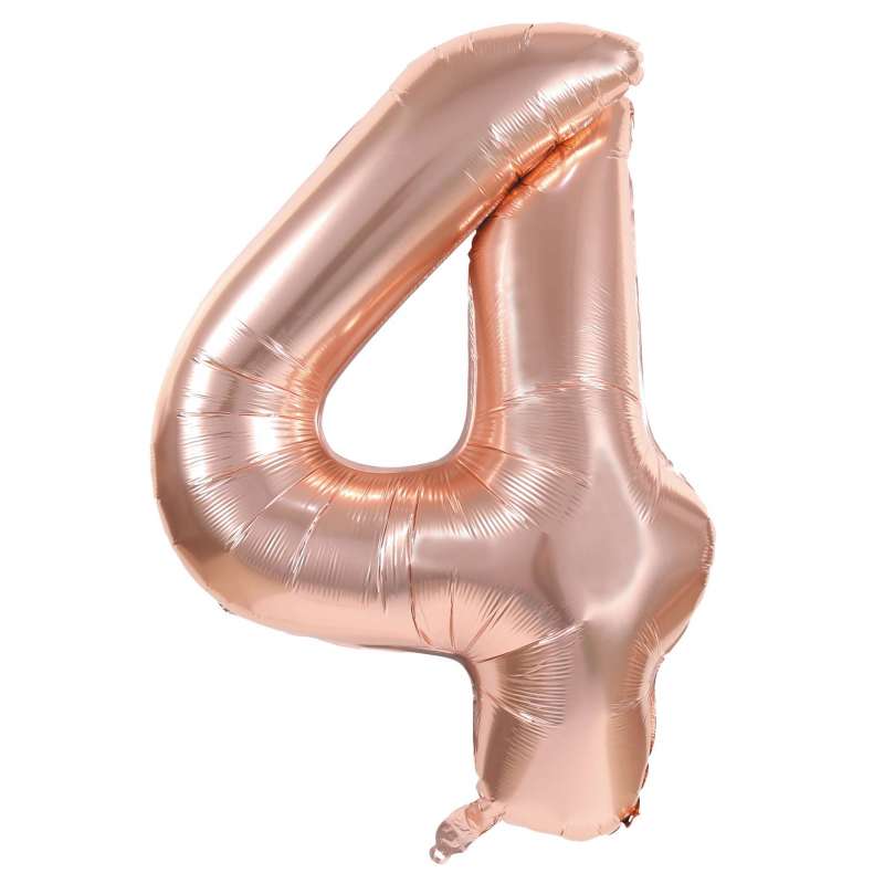 MYLAR BALL FIGURE 4 ROSE GOLD 86CM - mylar balloon at wholesale prices