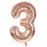 86CM Rosaguld Mylar Nummer 3 Ballon - mylar ballon til engrospris 86CM Rosaguld Mylar Nummer 3 Ballon - mylar ballon til engrospris