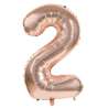 BALLON MYLAR CHIFFRE 2 ROSE GOLD 86CM - ballon mylar à prix de gros