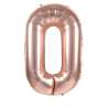 MYLAR BALL FIGURE 0 ROSE GOLD 86CM - mylar balloon at wholesale prices