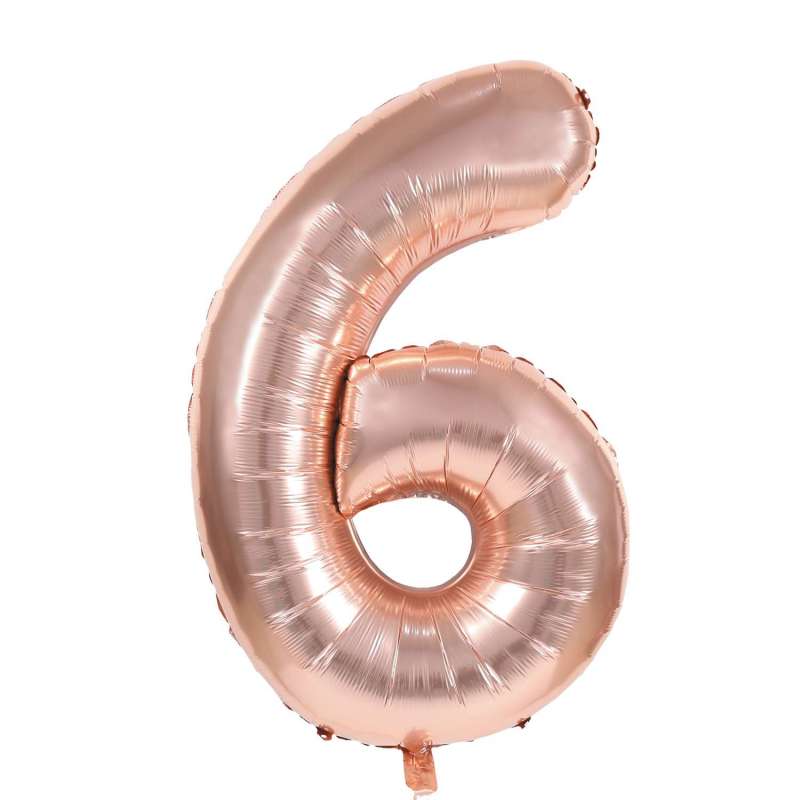 MYLAR BALL FIGURE 6 ROSE GOLD 36CM - mylar balloon at wholesale prices