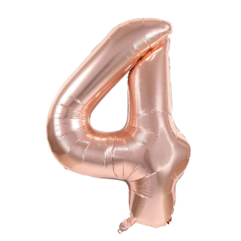 MYLAR BALL FIGURE 4 ROSE GOLD 36CM - mylar balloon at wholesale prices