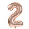 BALLON MYLAR CHIFFRE 2 ROSE GOLD 36CM - ballon mylar à prix de gros