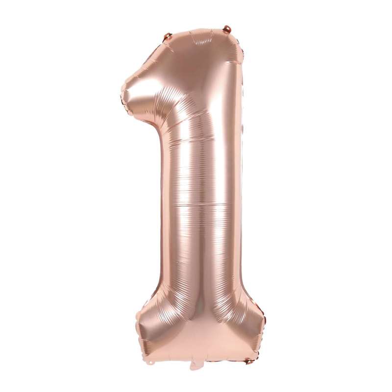 36CM Rose Gold Mylar Tal 1 Ballon - mylar ballon til engrospris