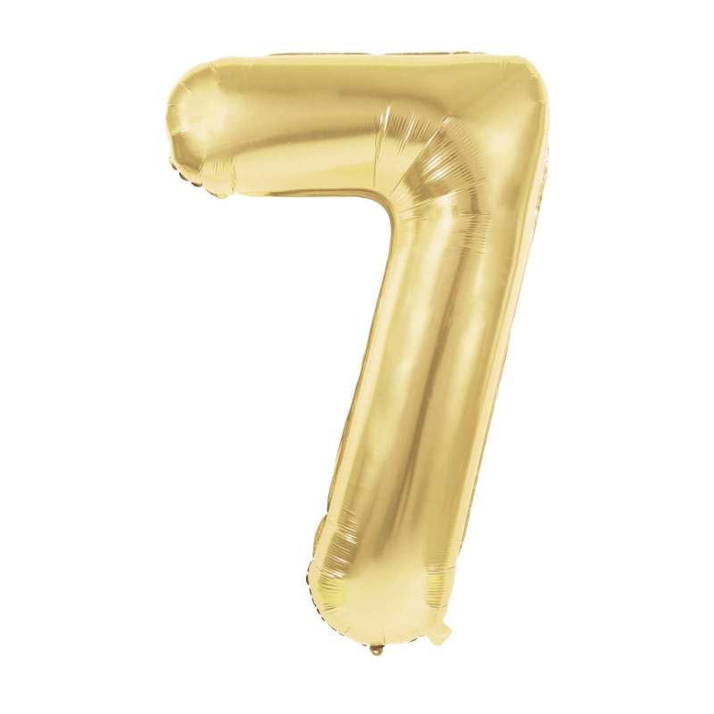 Mylar Ballon Zahl 7 Gold 36cm - Mylar-Ballon zu Großhandelspreisen