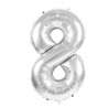 BALLON MYLAR CHIFFRE 8 ARGENT 36CM - ballon mylar à prix grossiste