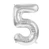 Balão Mylar Número 5 Prateado 36cm - balão mylar a preço grossista