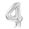 MYLAR BALL FIGURE 4 SILVER 36CM - mylar balloon at wholesale prices