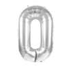 BALLON MYLAR CHIFFRE 0 ARGENT 36CM - ballon mylar à prix grossiste