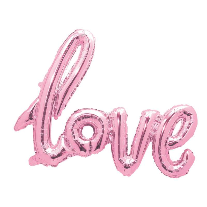 Mylar Ballon Love Pastel Rosa 73x57 cm - mylar ballon til engrospris