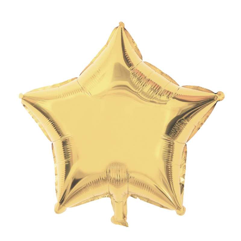 Guld Stjerne Mylar Ballon 48x45 cm - mylar ballon til engrospris