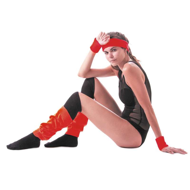 Conjunto de Bandeau e Punhos Espuma Vermelhos - Faixa desportiva a preço grossista