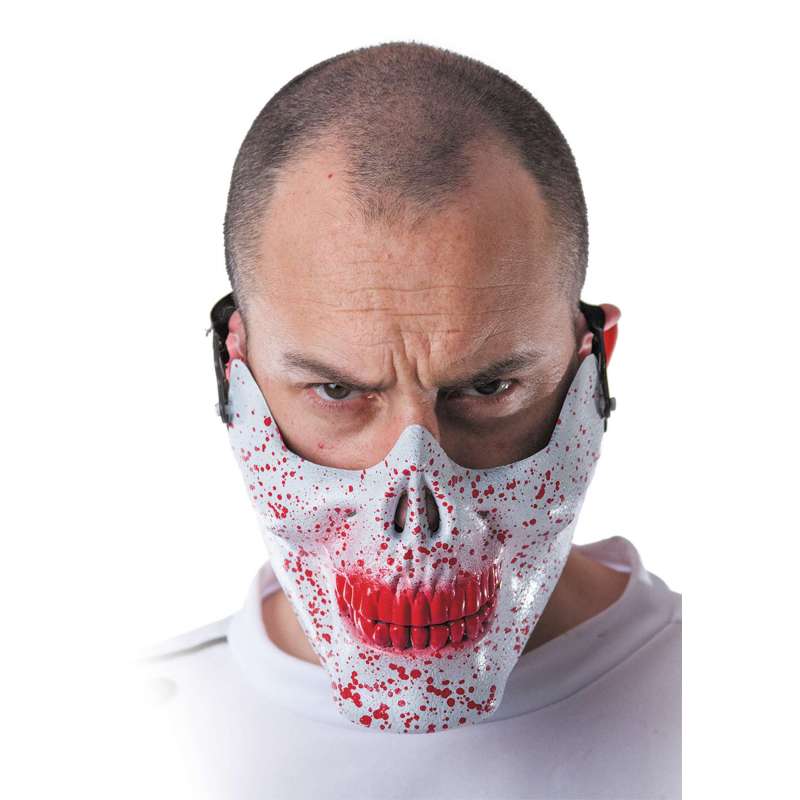 HALF MASK BLOODY SKULL - mask at wholesale prices