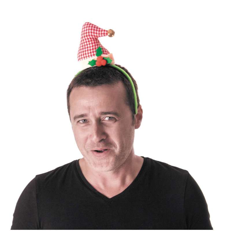 Vintage juleser med klokke og blad - hovedbøjle til engrospris