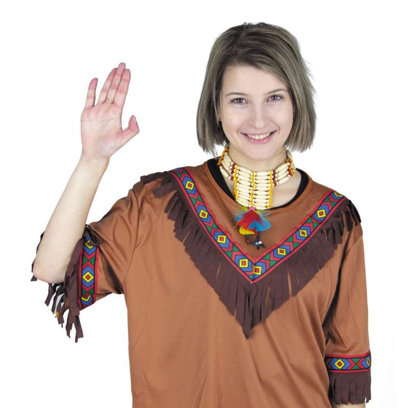 Volwassen Indianenketting met Veren - ketting tegen groothandelsprijzen