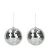 Lote de 2 bolas disco plateadas Ø10cm - bola de discoteca a precios de mayorista
