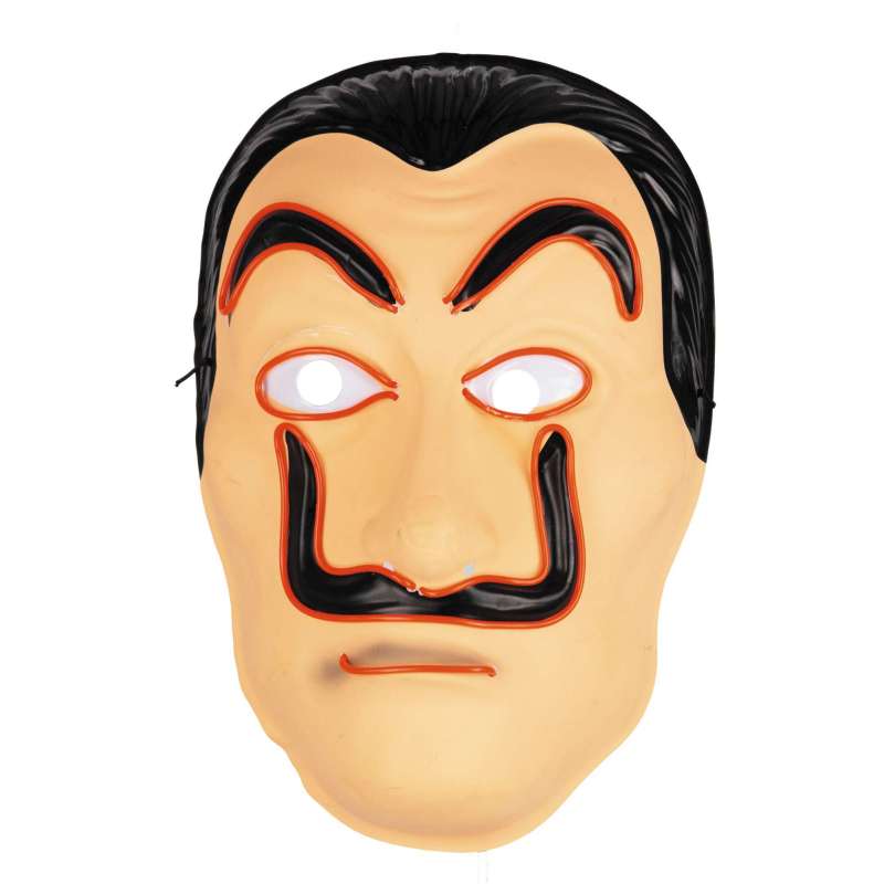 RØd LED Banditmaske til Voksen - maske til engrospris