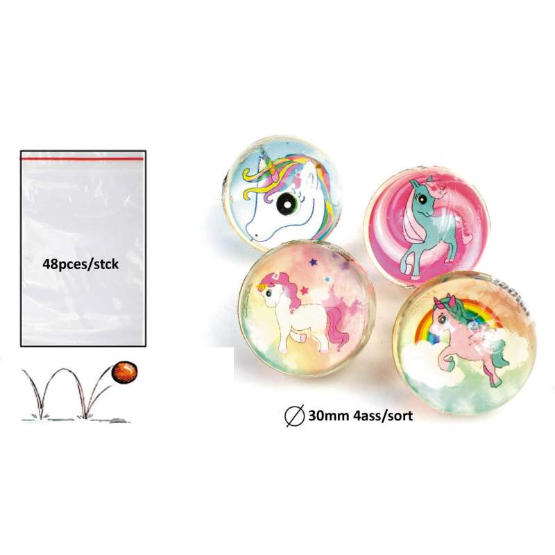 UNICORN BOUNCING BALL 3CM - Bouncing ball at wholesale prices